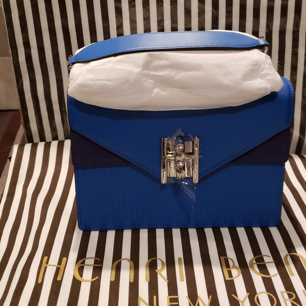 Henri Bendel Plaza Color Blocked  Satchel NWT